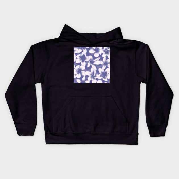 Ultra Violet  Frangipani Kids Hoodie by deepfuze